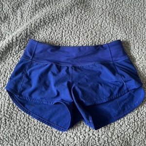 Royal blue lulu lemon speed up short size 2